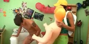 Teen Kiki caught her friend fucking a sex doll! (Lina Paige)