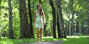 Lusty Teen Lucy G Flashing Her Young Natural Boobs Outside In A Park!