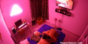 Spy cam - couple fucking intensely in the bed
