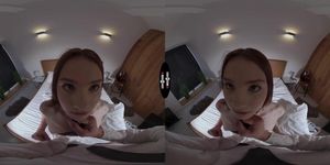 DARK ROOM VR - Brunette Pulls The Sheets Of Pleasure