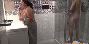 In the shower, STILL HORNY AS FUCK! Catalina and Mike Vegas