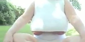Big saggy boobs groped in the park part 2