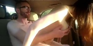 Polish busty slut fucked in car