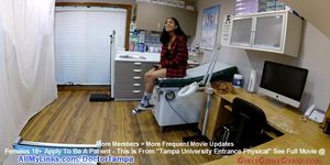 Maya farrell's freshman gyno exam by doctor tampa on cam