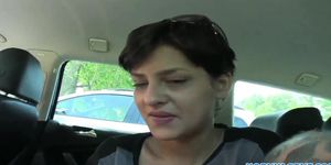 HornyAgent Hot short haired brunette fucked in a car (Coco De Mal)