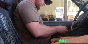 Horny Guy Bustin A Nut at the Bank  Hands free Public Cum