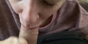 Sucking the cum out