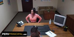 Perv Principal - Fit Milf With Massive Boobs Pleases The Teacher To Avoid Her Stepson Being Expelled