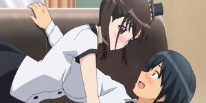Two cute maids with huge anime boobs give a titty fuck for facial (Anime Sex)
