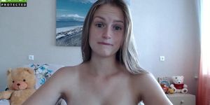 Blonde playing on cam