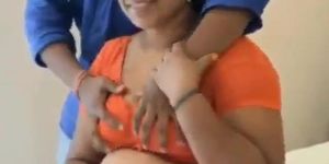 Aunty showing tits