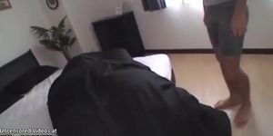 Delicious maid with natural boobs has rough sex