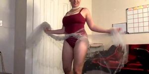 Busty Arab girl belly dances and swings her big boobs