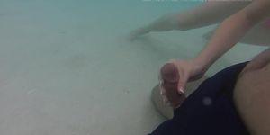 Handjob in the water during the honeymoon