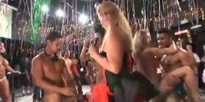 Drunk party sluts in a group fuck action