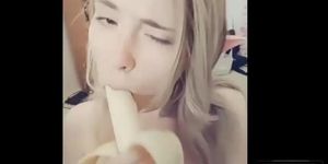 Compilation 18 YO Stepsister Sucks a Banana Imagining that it is a Dick Sweetie Fox