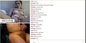 Teen brunette masturbating with stranger on adult video chat