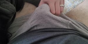 Cum in boxers after sexy handjob