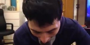 White Mexican Young Boy Sucking Black Cock Eating Cums