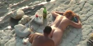 Voyeur Guy Wanking And Fuck Redhead Girl On A Public Beach