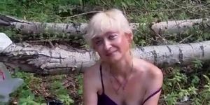 Mature whore in the woods