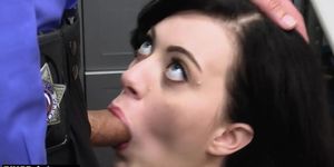 Pale skinned teen thief Corra Cox punish fucked by perv guard