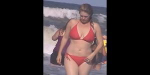 candid beach milf spy jiggly boobs 20 see thru top