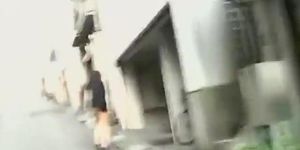 Street sharking video showing a lovely Japanese ass