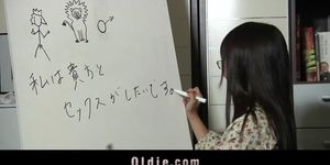 Cute Asian Student Old Teacher Screw And Cum Swallow