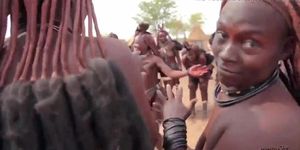 African Himba women dance and swing their saggy boobs around