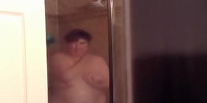 Mature fat wife caught in shower