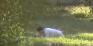 Spy sex in the grass