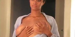 Solo massage of big tits for you