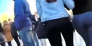 Big round ass of a very slender woman