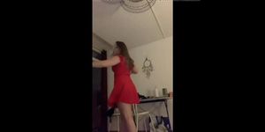 French girl dancing and flashing ass