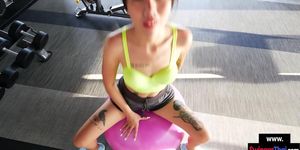 Amateur Thai MILF gym workout and sex with boyfriends big cock after