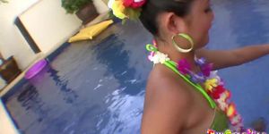 Cute Asian Girl having sex in the pool