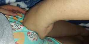 Indian Stepsis Touching Her Pussy Under The Covers