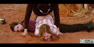 DOMTHENATION - ATM domination for kinky threesome in the Colorado desert  Rebel Rhyder  Brooke Johnson