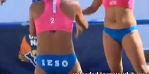 Legal Age Teenagers Beach Volleyball Players candid voyeur