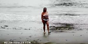 Huge boobs BBW beauty emerges from the sea (Kore Goddess, Ursula Andress)