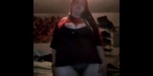 Redhead webcam babe with big boobs