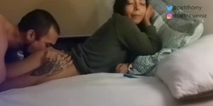 BLOWJOB UNDER THE SHEETS - TEEN ANAL DOGGYSTYLE SEX