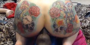 Rare full tatooed punk gothik deep anal toys riding on OlalaCam