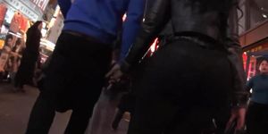 Big round ass girl in black jeans