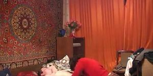 Russian mature stepmother and her boy! Amateur!