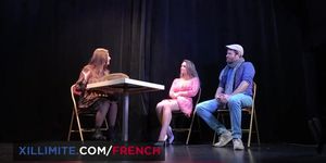 Victoria Beauregard bangs her big cock theater teacher backstage