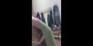 Sexy gymnast is flashing nudity in the changing room