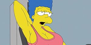 Marge and Bart Simpsons