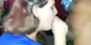 White Girl licking up that Black Nut
